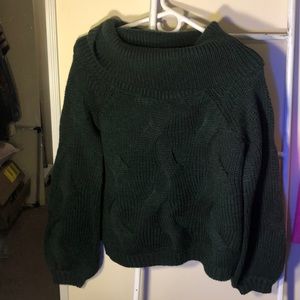 Cable knit chunky dark green sweater. US reg size.